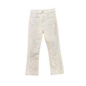 Mother Jeans Womens 27 Cream Puffs Hustler Patch Pocket Flood High Rise Bootcut